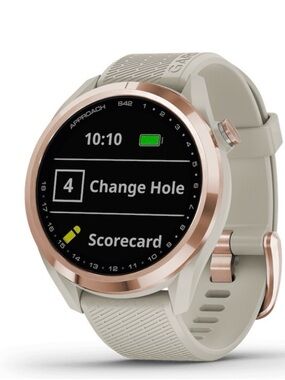 Garmin Approach S42 Smartwatch - Rose Gold Bezel with Cream Band